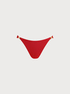 Şık Kırmızı Altın Aksesuar Bikini Altı - Yaz Modası