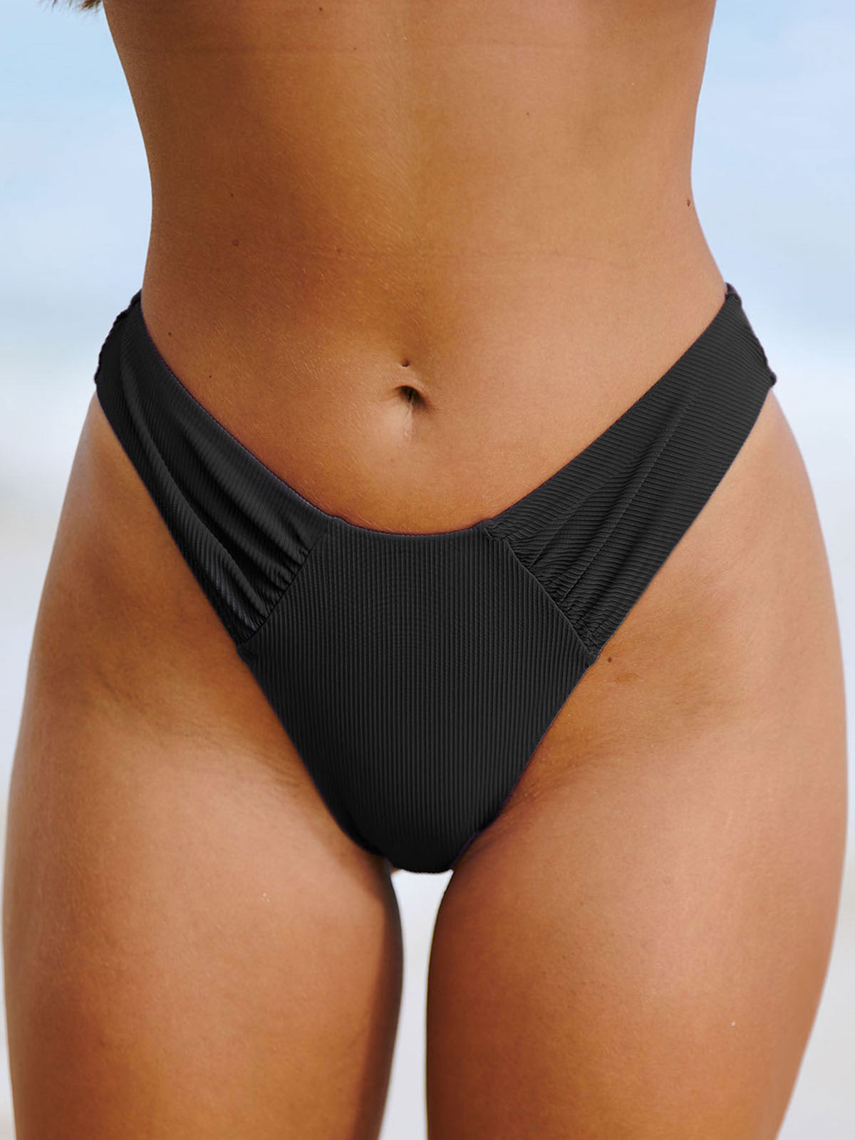 Premium Siyah Kırışık Doğal Bikini Altı - Rahat ve Şık
