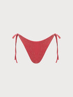 Şık Kırmızı Lurex Bağcıklı Bikini Altı - Yaz Modası