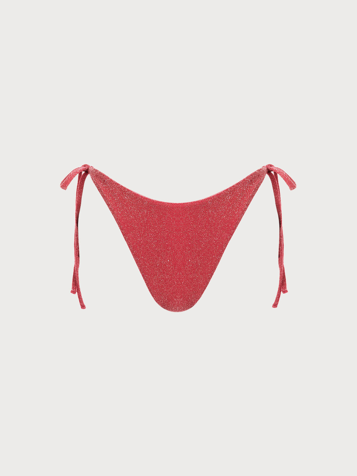 Şık Kırmızı Lurex Bağcıklı Bikini Altı - Yaz Modası