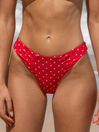 Şık Kırmızı Puantiye Bikini Altı - Yaz Modası