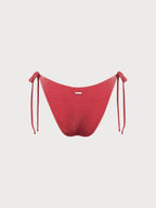 Şık Kırmızı Lurex Bağcıklı Bikini Altı - Yaz Modası