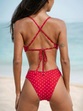 Şık Kırmızı Puantiye Bikini Altı - Yaz Modası