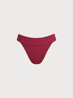 Şık Kırmızı Doku Geniş Bel Bikini Altı - Rahat ve Modern