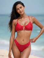 Şık Kırmızı Puantiye Bikini Altı - Yaz Modası
