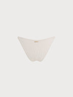 Off White Altın Detaylı Şık Bikini Altı