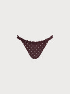 Desenli Kahverengi Volanlı Bikini Altı - Şık Yaz Modası