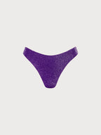 Mor Lurex Bikini Altı - Şık ve Parlak Yaz Plaj Modası