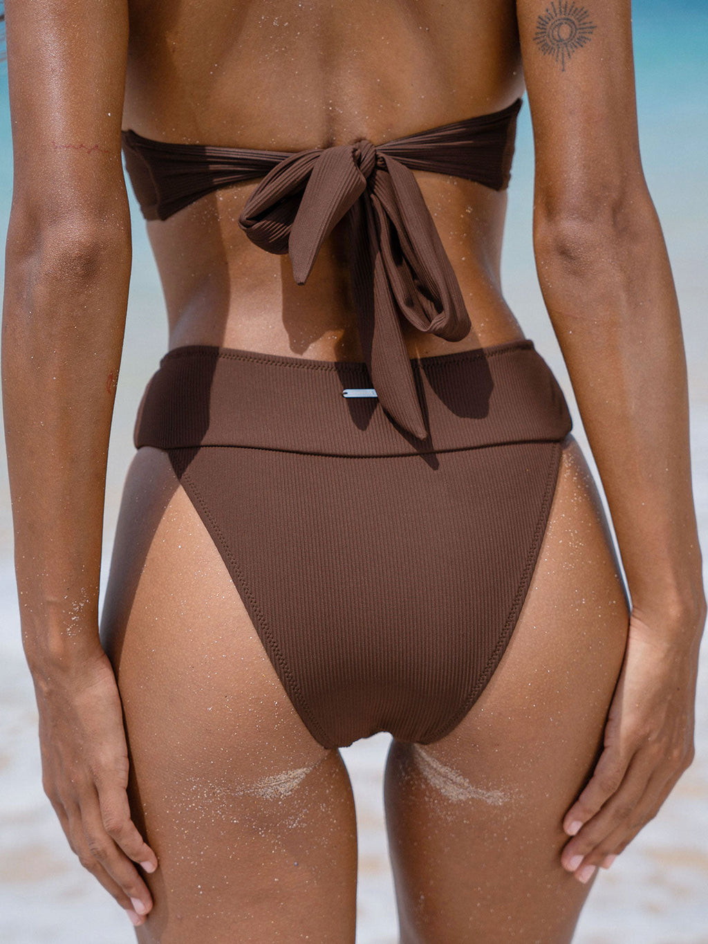 Koyu Kahverengi Yüksek Bel Ribana Bikini Altı