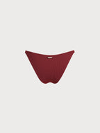 Şarap Kırmızı Altın Detaylı Premium Bikini Altı