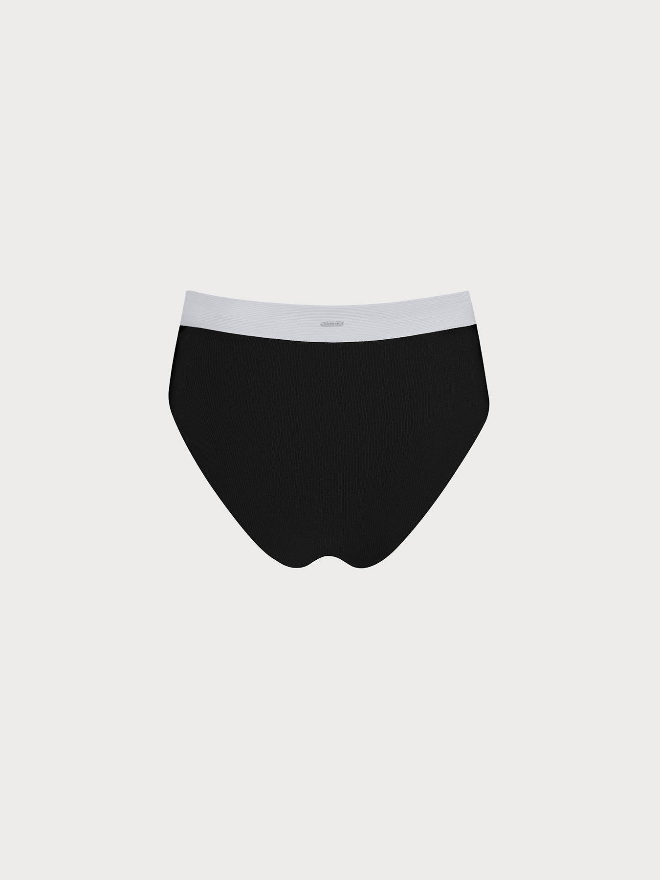 Yüksek Bel Siyah Kontrast Büyük Beden Bikini Altı