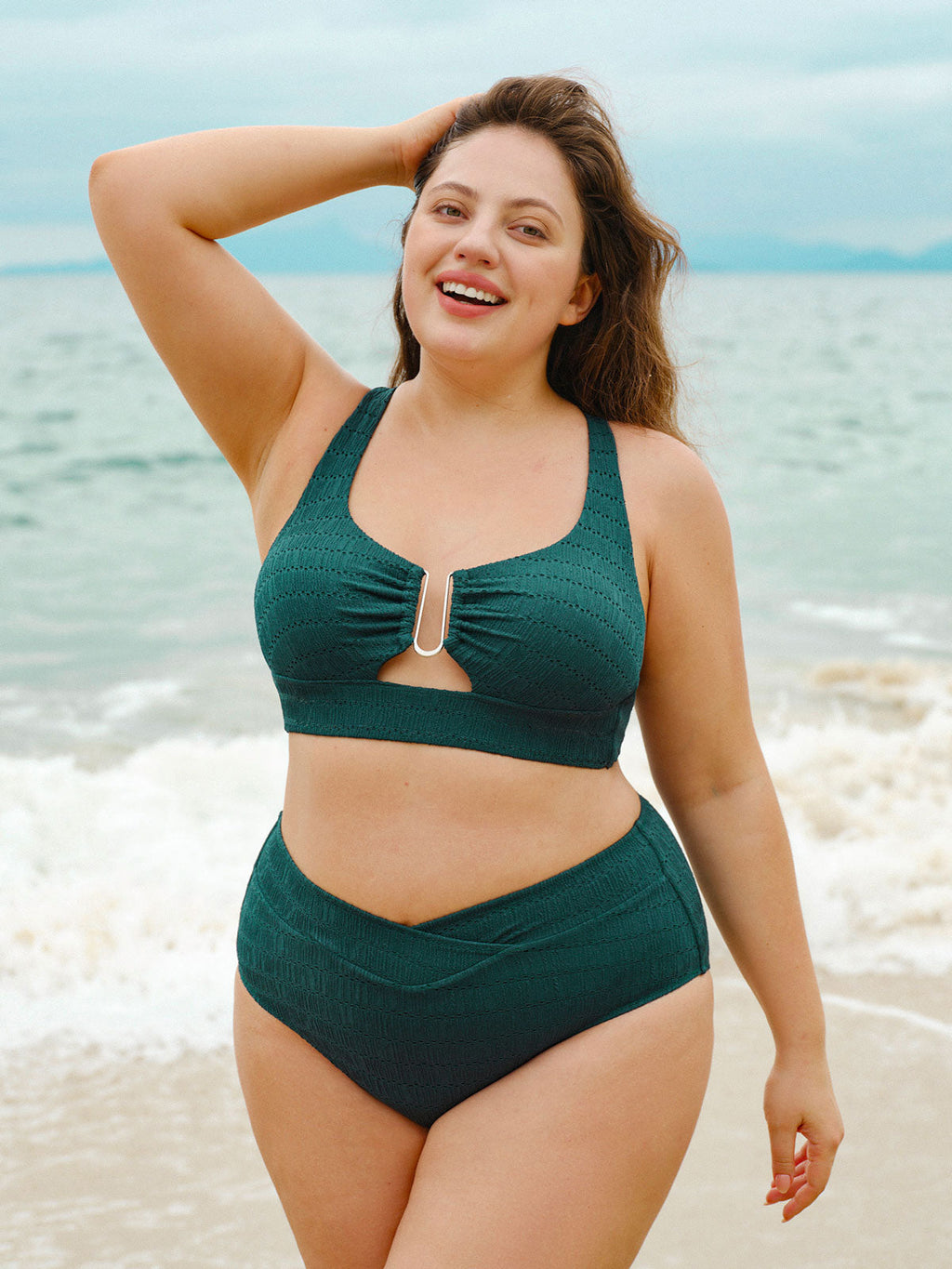 Koyu Yeşil V Yaka Büyük Beden Bikini Altı - Şık ve Rahat