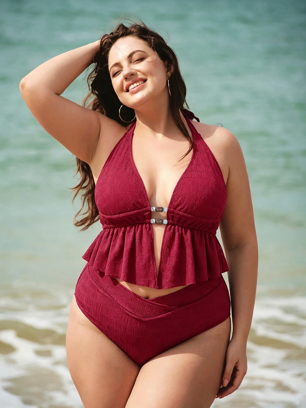 Şık Kırmızı V Kesim Büyük Beden Bikini Altı - Rahat ve Modern