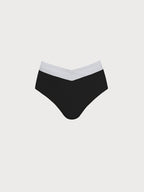 Yüksek Bel Siyah Kontrast Büyük Beden Bikini Altı