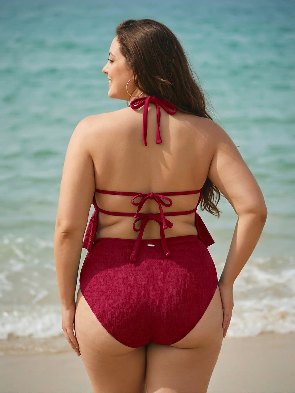 Şık Kırmızı V Kesim Büyük Beden Bikini Altı - Rahat ve Modern