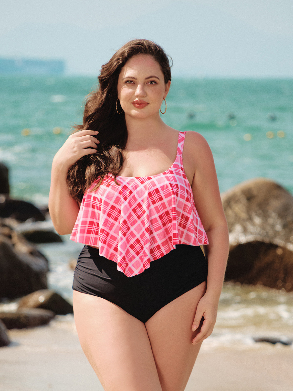 Şık Siyah Büyük Beden Kırışık Bikini Altı
