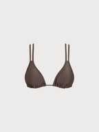 Premium ECONYL® Koyu Kahverengi Bikini Üstü - Şık ve Sürdürülebilir