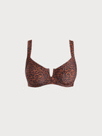 Leopar Desenli V Yaka Büyük Beden Bikini Üstü - Şıklık ve Konfor