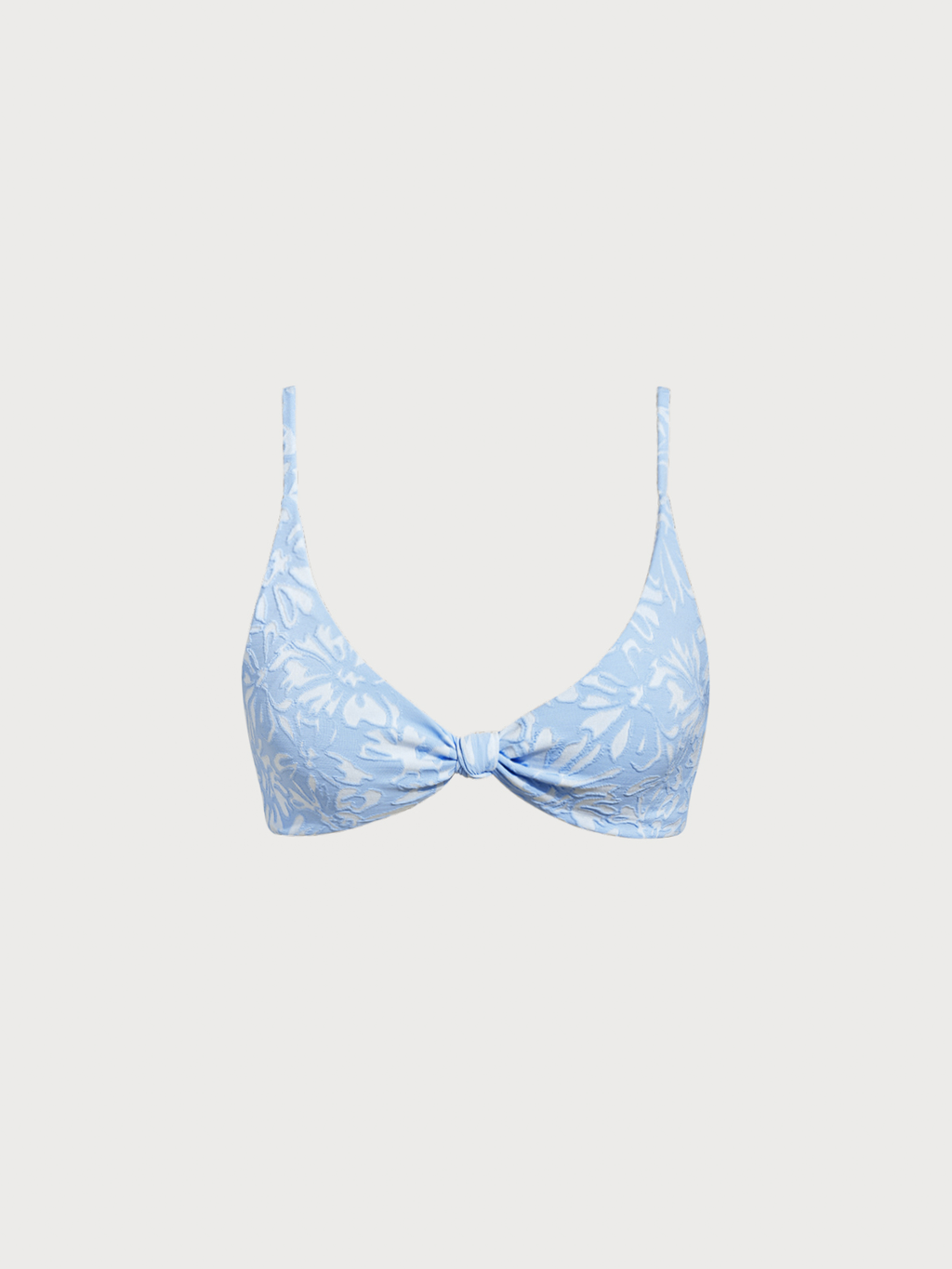 Özel Tasarım Açık Mavi Çiçekli Bikini Üstü