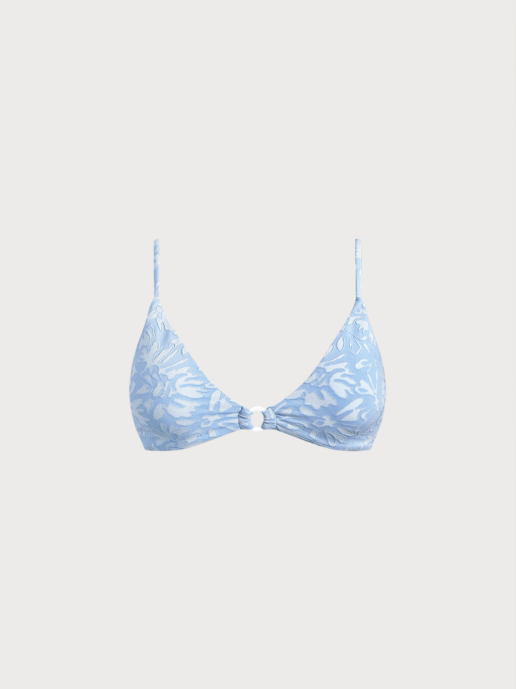 Dokulu Açık Mavi O-Halka Bikini Üstü - Şık ve Rahat