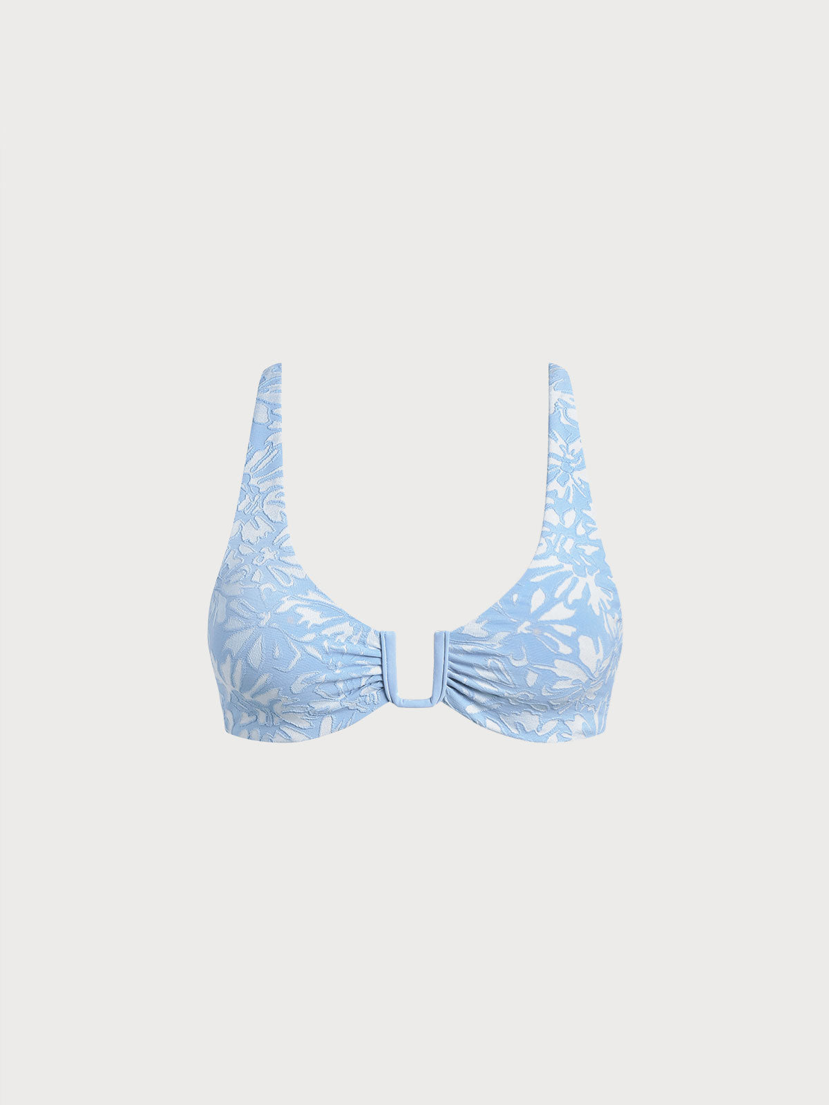 Dokulu Açık Mavi U Yaka Bikini Üstü - Şıklık ve Rahatlık