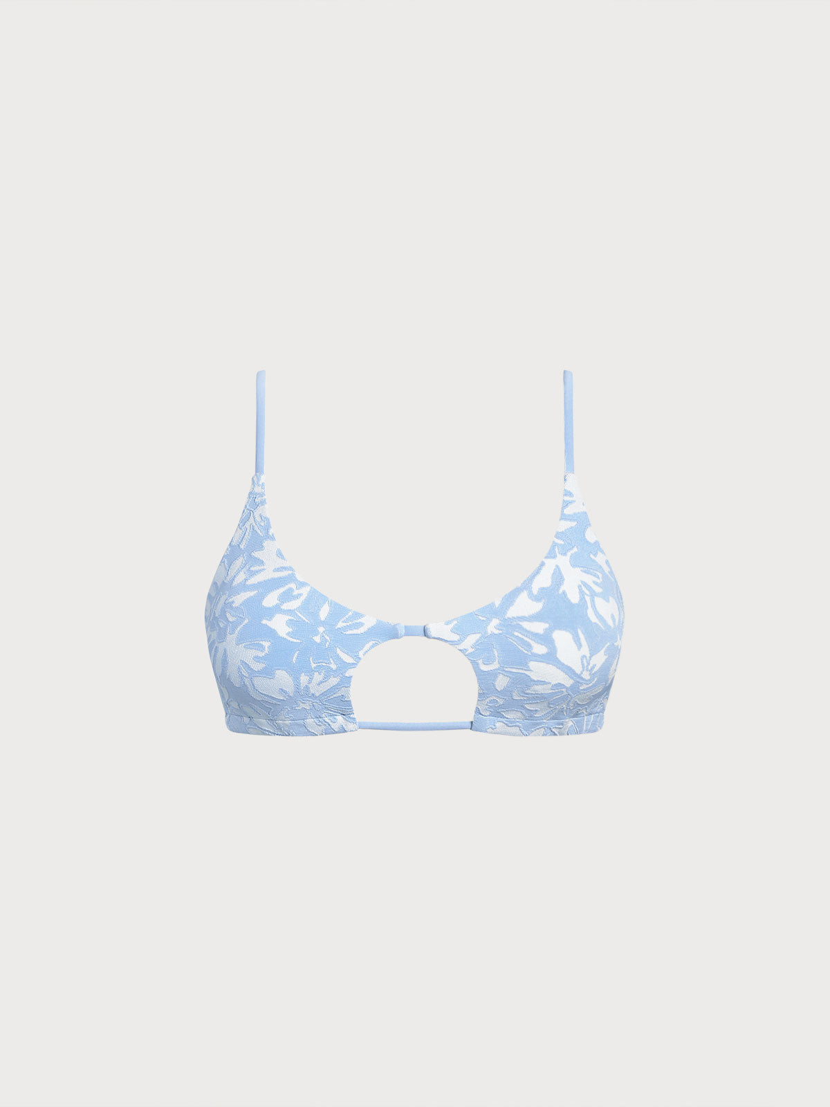 Şık Açık Mavi Desenli Bikini Üstü - Yaz Modası