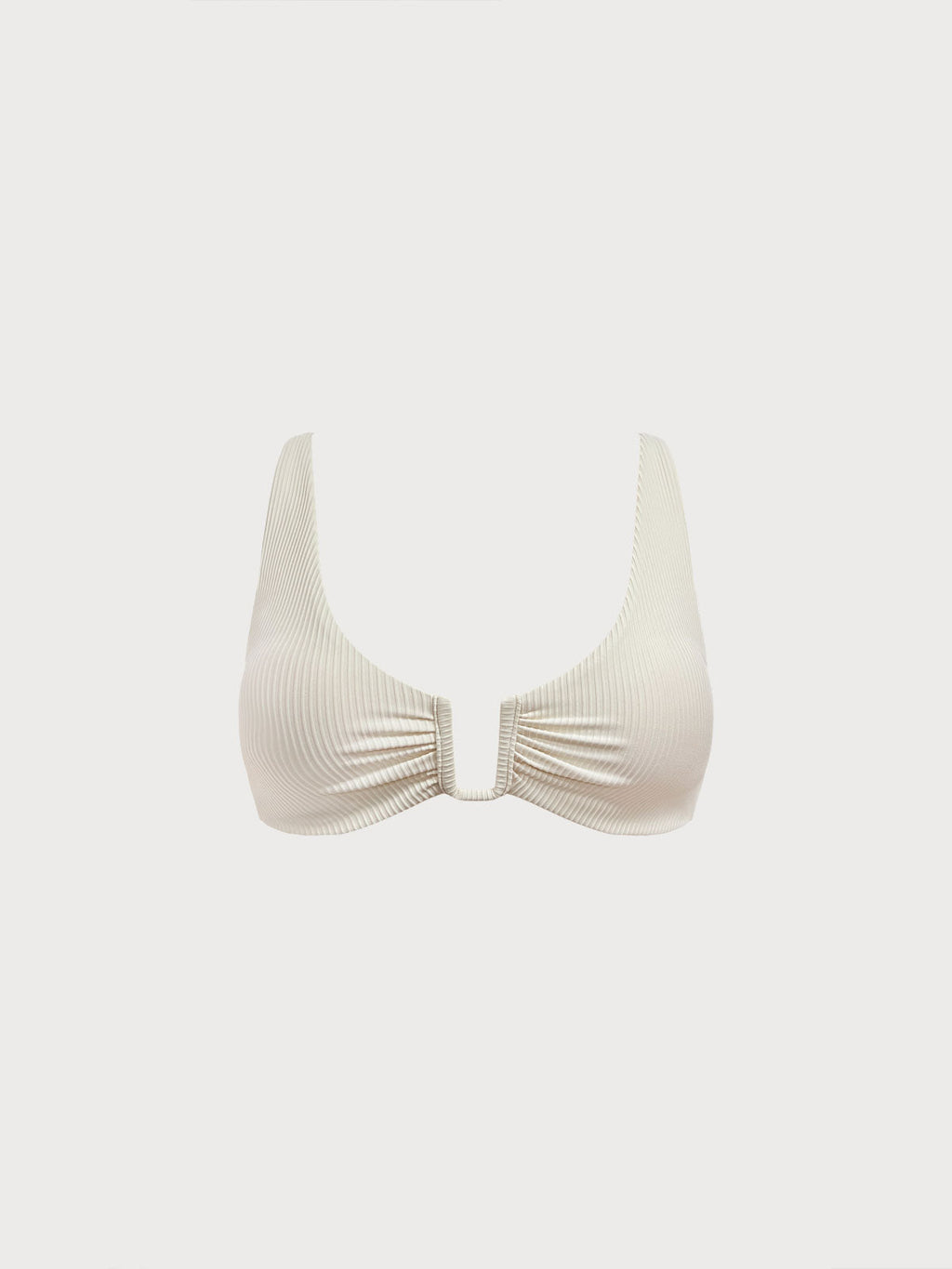 Off White U-Halkalı Çapraz Bikini Üstü - Şık ve Rahat