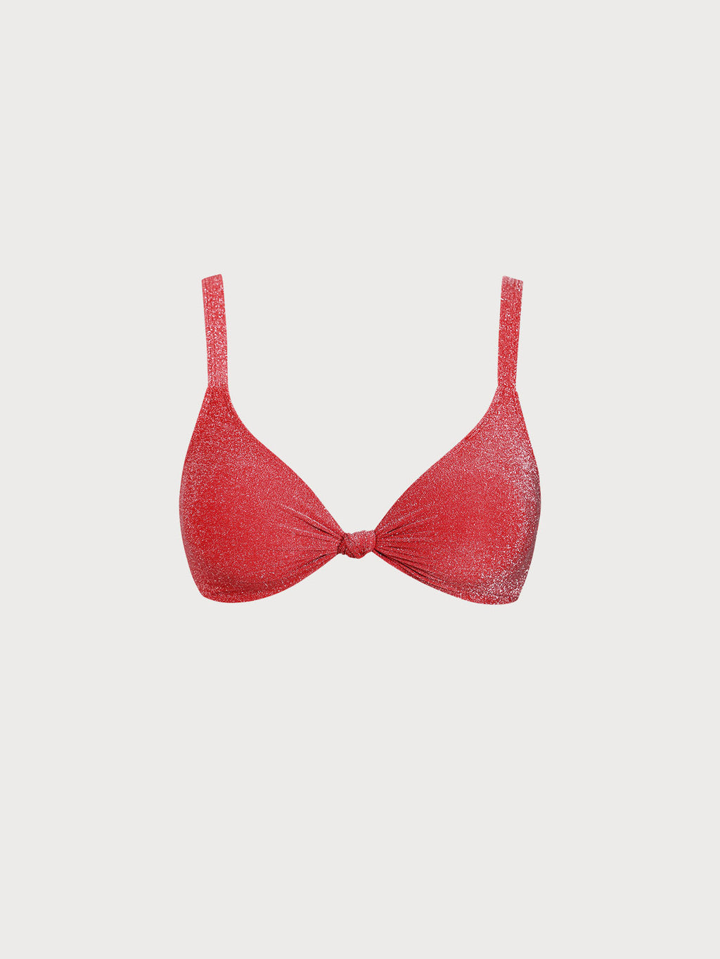 Şık Kırmızı Lurex Plus Size Bikini Üstü - Rahat ve Modern