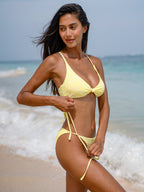 Premium Sarı Dokulu Bikini Üstü - Şıklık ve Konfor