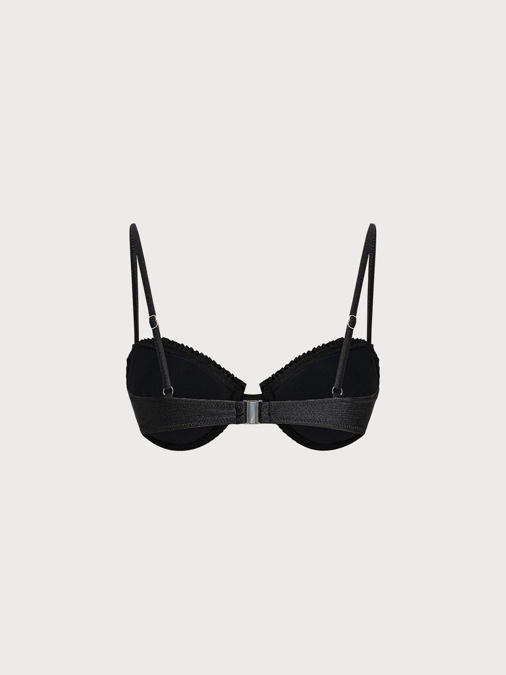 Destekli Siyah Volanlı Bikini Üstü - Şık ve Rahat