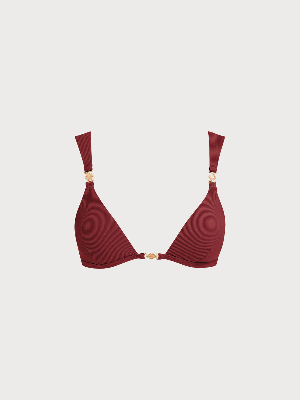 Şarap Renkli Altın Detaylı Premium Bikini Üstü
