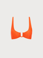 ECONYL® Turuncu U Yaka Bikini Üstü - Şık ve Sürdürülebilir