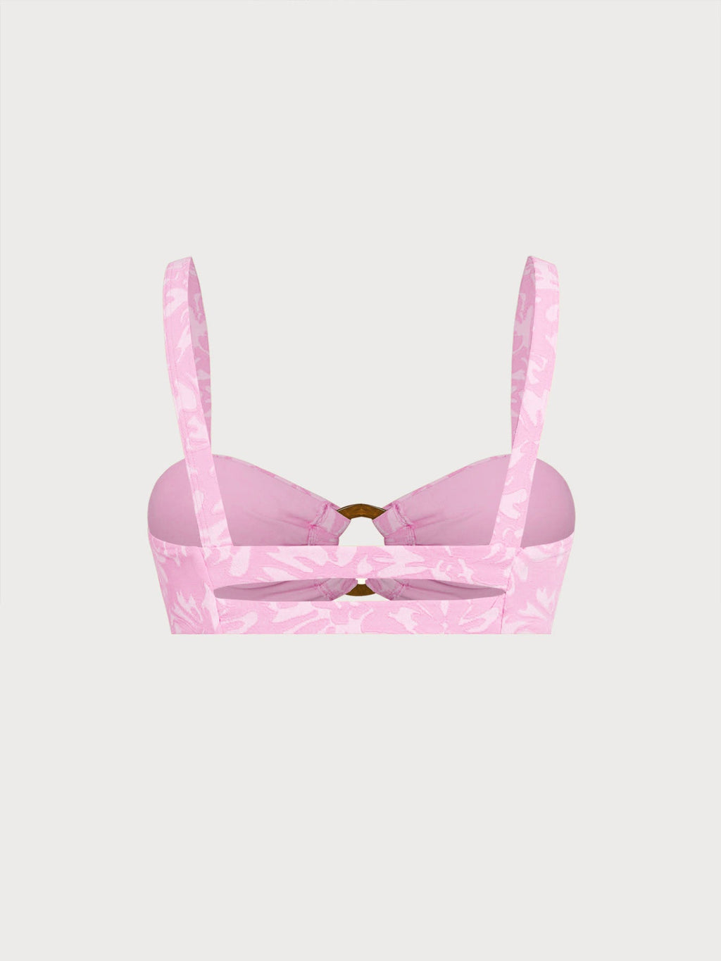 Premium Pembe Dokulu O-Halka Bikini Üstü - Şık ve Rahat