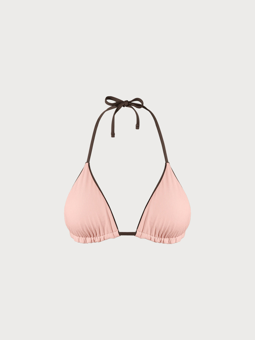Premium Kahverengi Halter Ters Üçgen Bikini Üstü