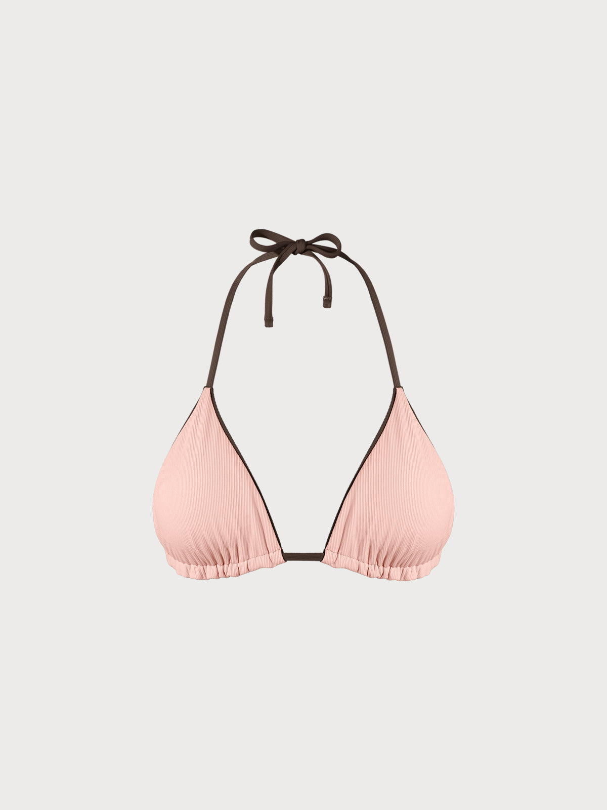 Premium Kahverengi Halter Ters Üçgen Bikini Üstü