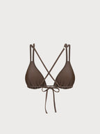 Premium ECONYL® Koyu Kahverengi Bikini Üstü - Şık ve Sürdürülebilir