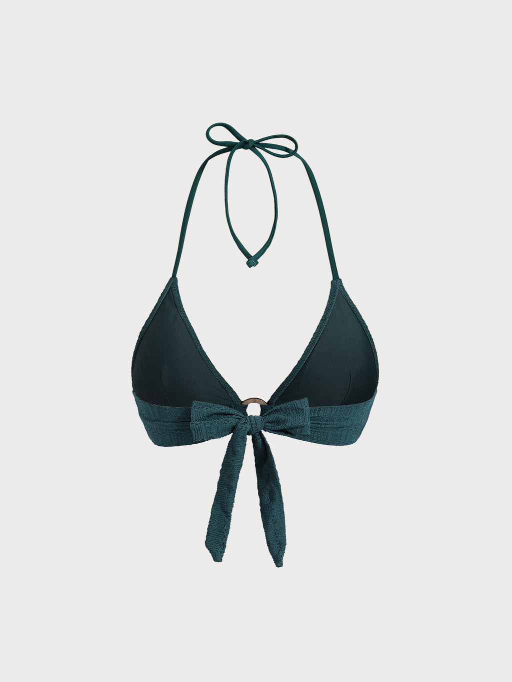 Koyu Yeşil Dokulu Halter Bikini Üstü - Şık ve Rahat