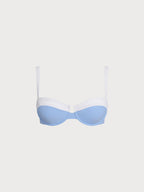 Premium Mavi Kontrastlı Destekli Bikini Üstü