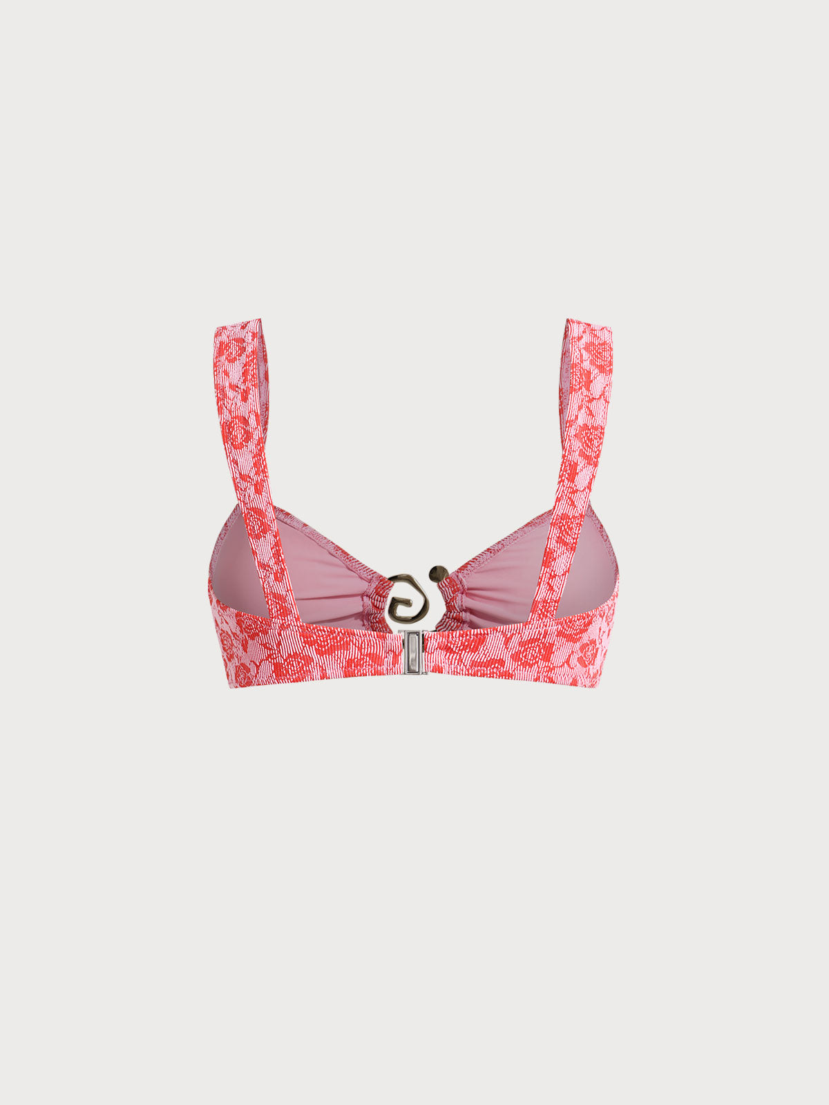 Premium Kırmızı Gül Desenli Bikini Üstü - Şıklık ve Konfor