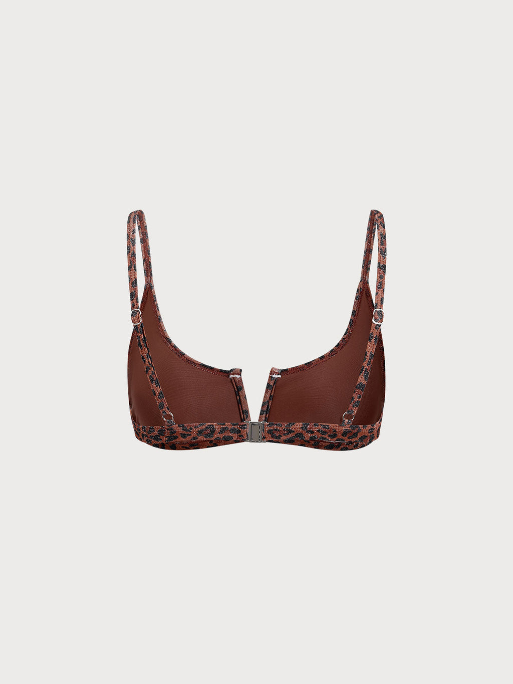 V Yaka Leopar Desenli Lurex Bikini Üstü - Şık ve Rahat