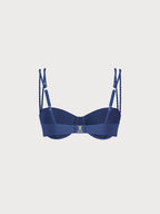 Premium Mavi Destekli Bikini Üstü - Çift Askılı Tasarım
