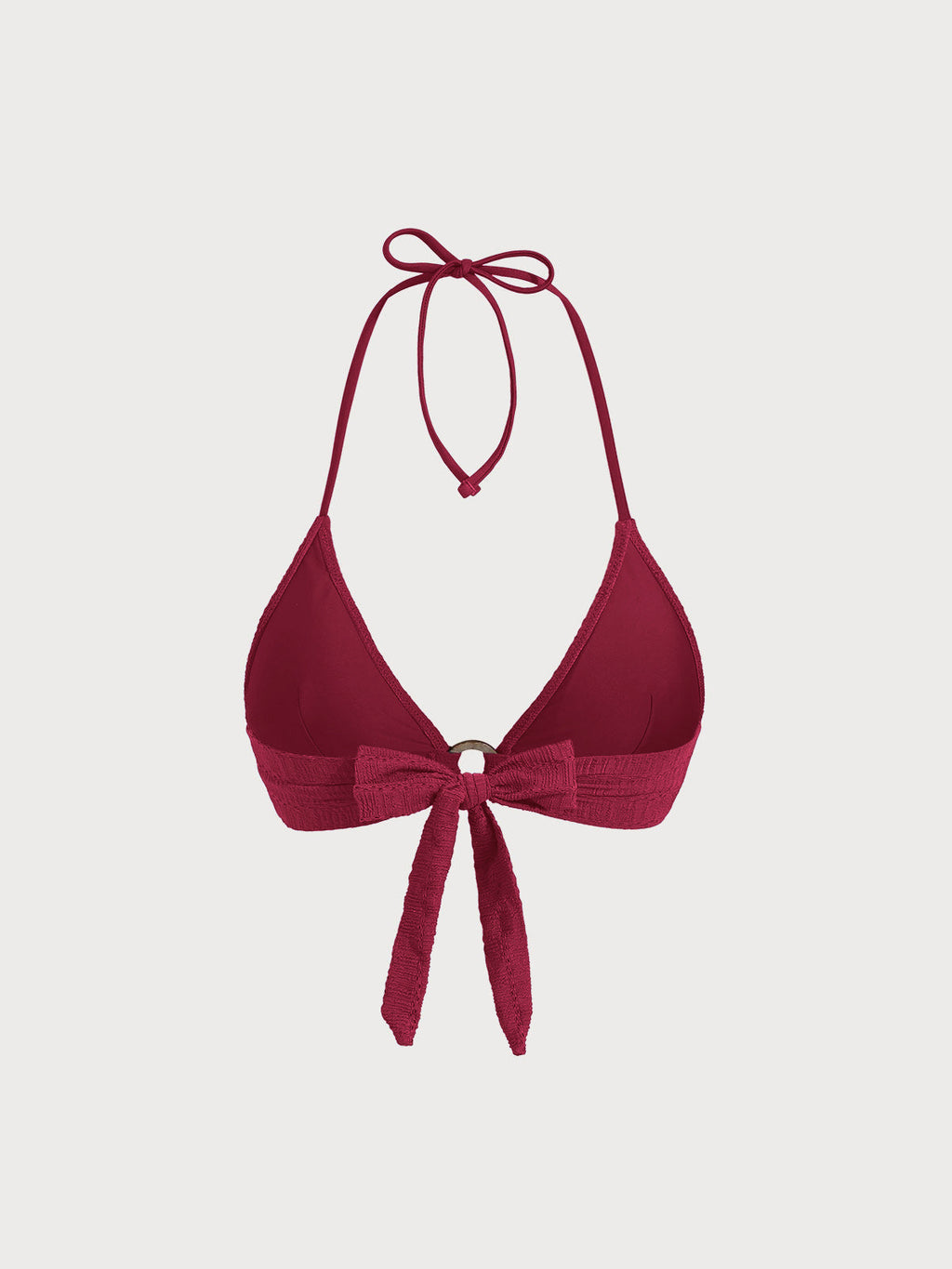 Kırmızı Dokulu Halter Bikini Üstü - Şık ve Rahat Tasarım