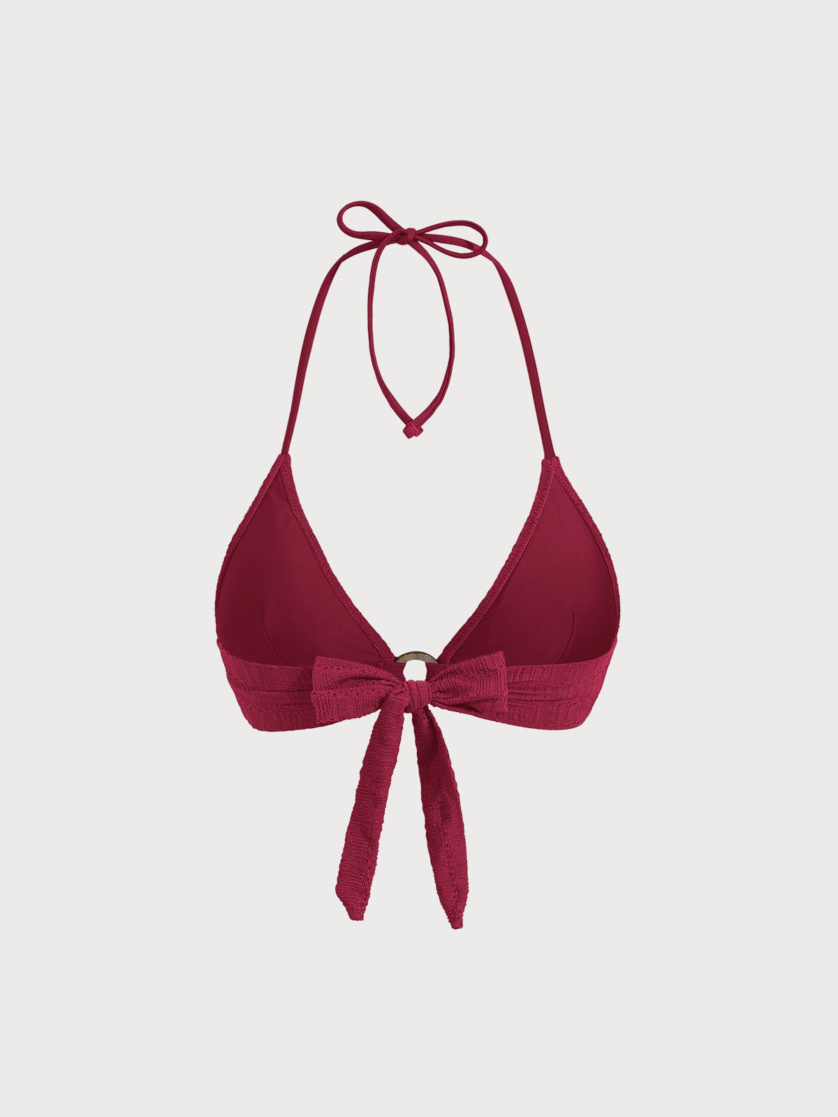 Kırmızı Dokulu Halter Bikini Üstü - Şık ve Rahat Tasarım
