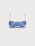 Şık Mavi Kontrast Bandeau Bikini Üstü - Yaz Plaj Modası