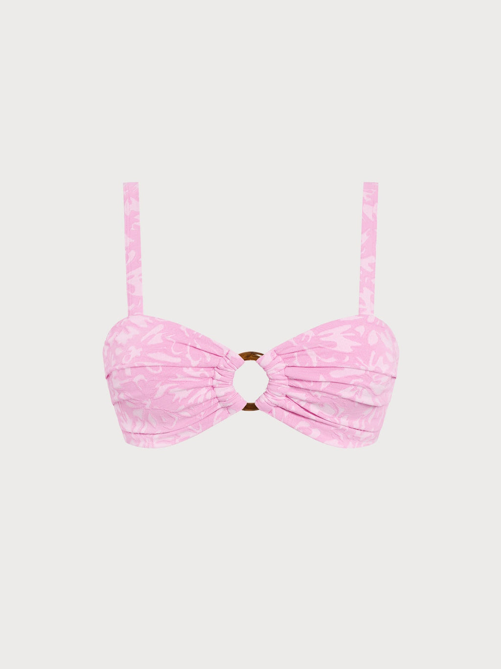 Premium Pembe Dokulu O-Halka Bikini Üstü - Şık ve Rahat