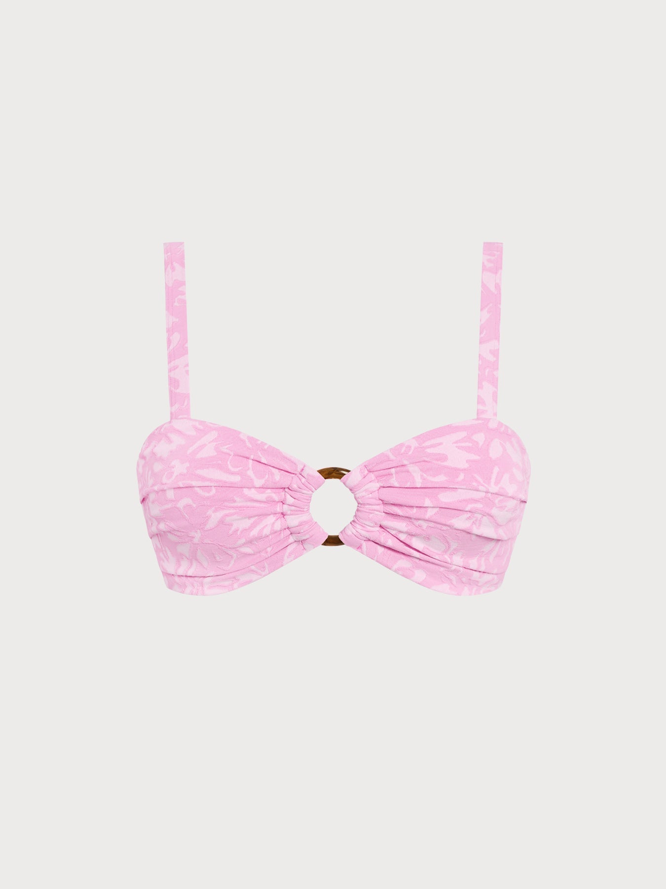 Premium Pembe Dokulu O-Halka Bikini Üstü - Şık ve Rahat
