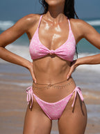 Kadın Pembe Çiçekli Bikini Üstü - Şık ve Rahat Yaz Modası