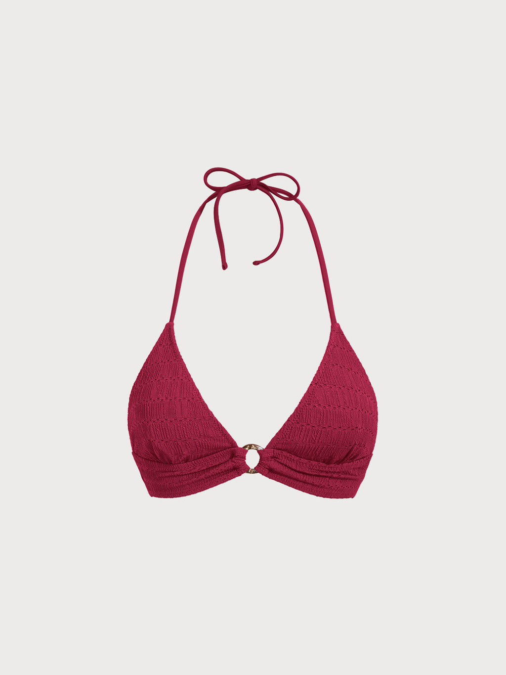 Kırmızı Dokulu Halter Bikini Üstü - Şık ve Rahat Tasarım