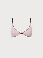 Premium Kahverengi Çapraz Bikini Üstü - Ters Dönüşümlü