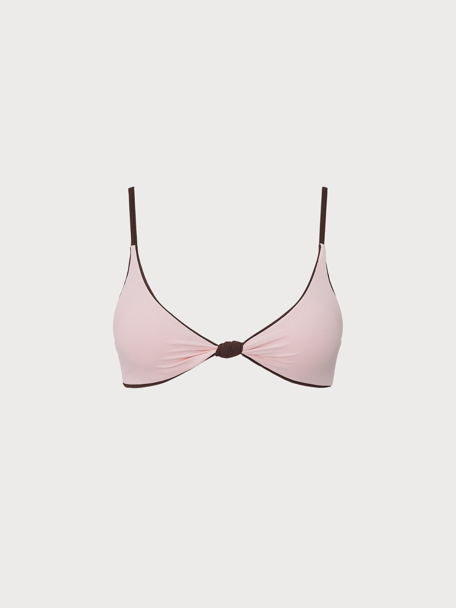 Premium Kahverengi Çapraz Bikini Üstü - Ters Dönüşümlü